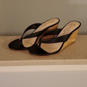 Jessica Simpson Black Wedge dress sandals